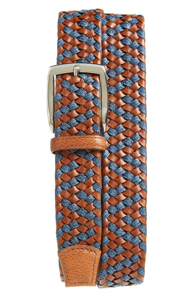 Torino Braided Leather & Linen Belt in Cognac/Navy Cover