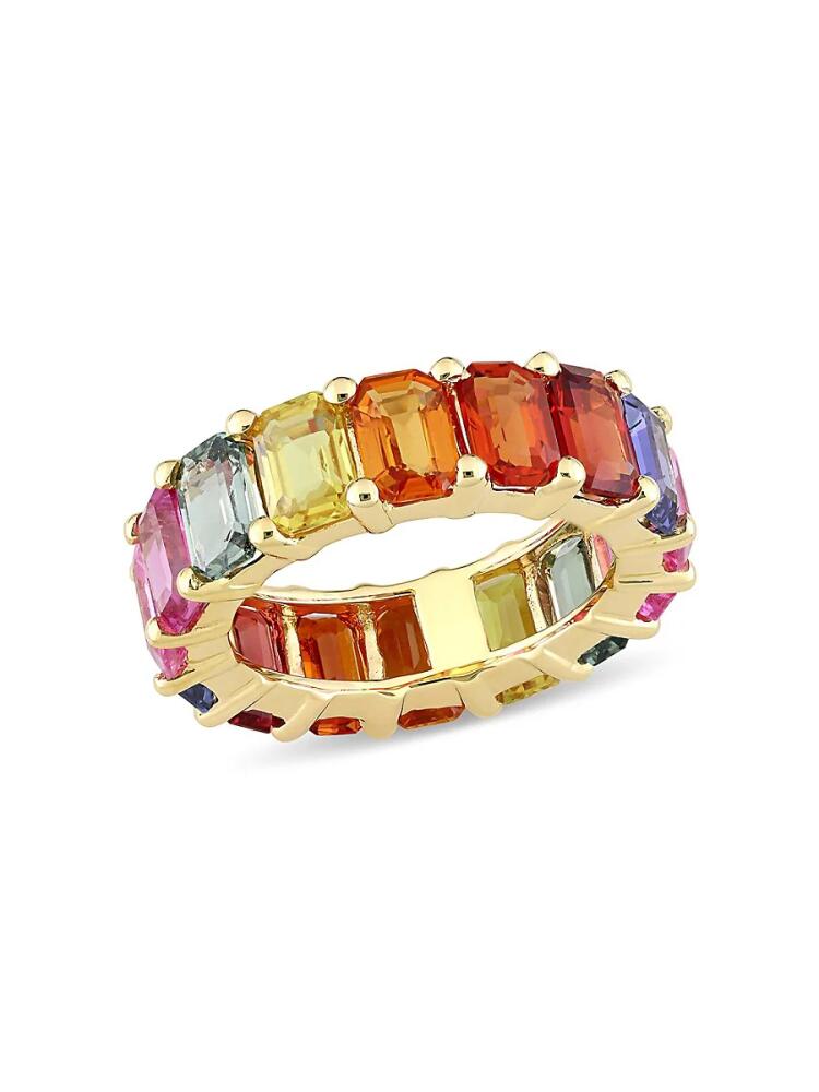 Sonatina Women's 14K Yellow Gold, Sapphire & Ruby Eternity Ring Cover