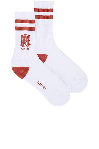 Amiri MA Stripe Sock in White Cover