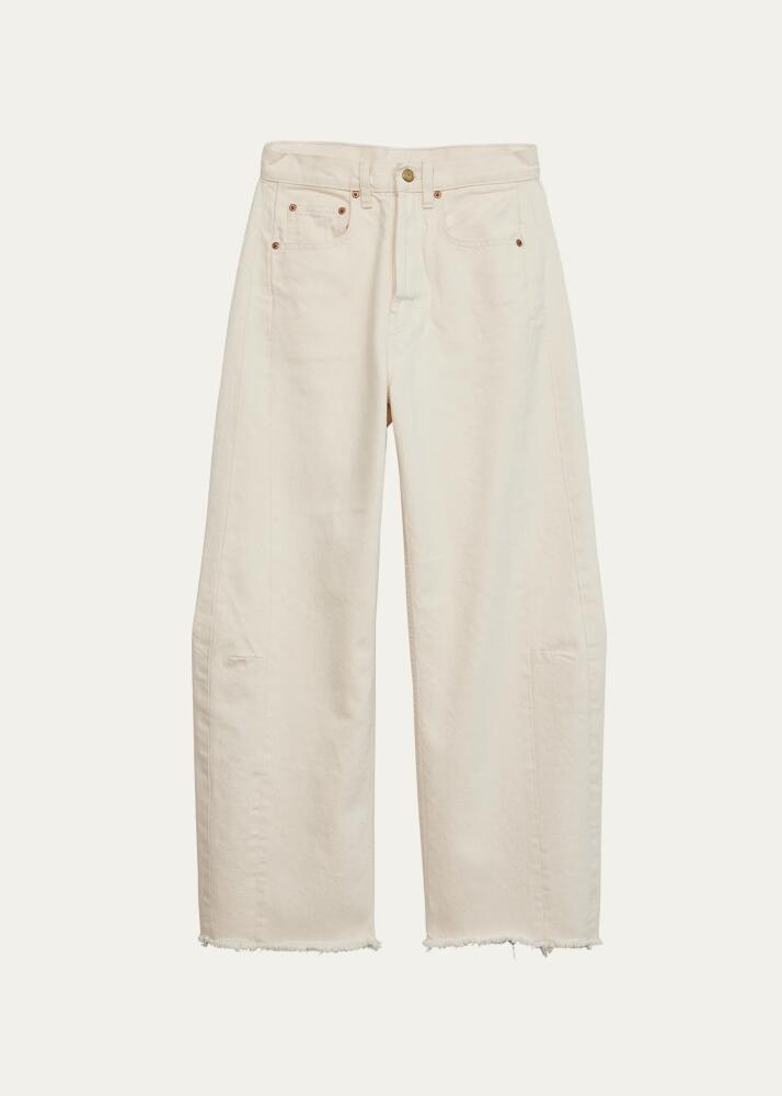 B SIDES Lasso Cropped Wide Frayed Jeans Cover