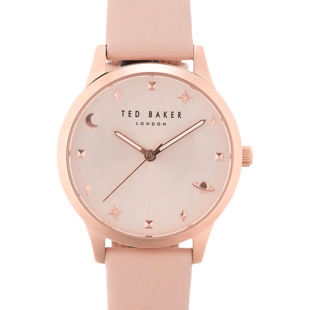 Ted Baker London Rose Goldtone Leather Strap Watch, 16mm in Rose Gold/Beige Cover