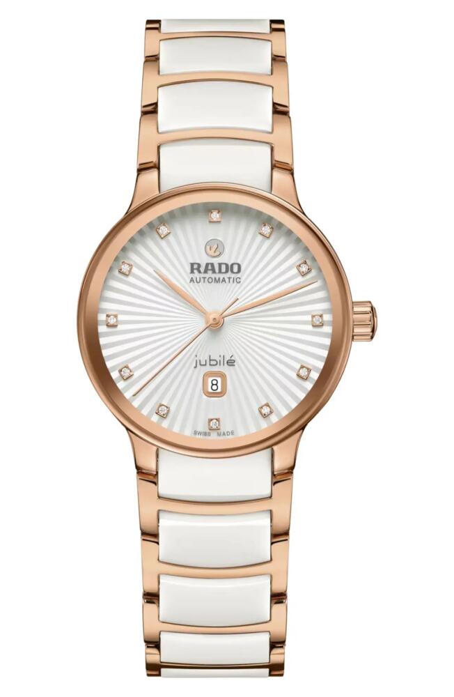 RADO Centrix Automatic Diamond Bracelet Watch, 30.5mm in White Cover