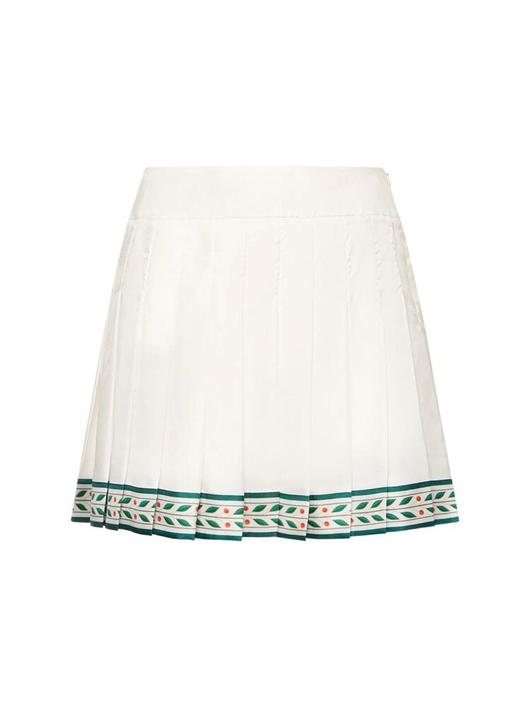 CASABLANCA Silk Twill Pleated Mini Skirt Cover