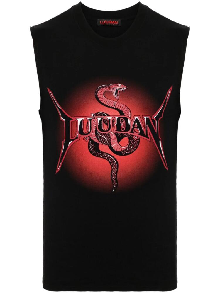 LỰU ĐẠN logo-print top - Black Cover