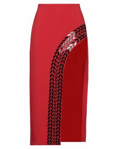 David Koma Woman Midi skirt Red Acetate, Viscose, Elastane, Acrylic Cover