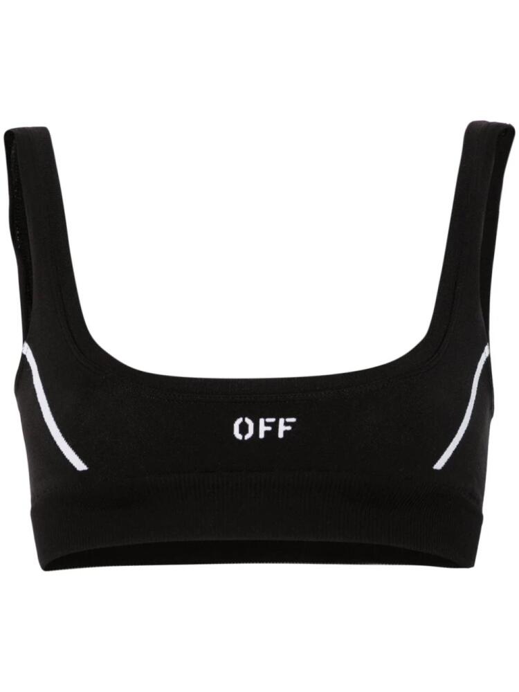 Off-White logo-embroidered sports bra - Black Cover