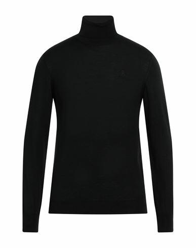 Roberto Cavalli Man Turtleneck Black Acrylic, Wool Cover