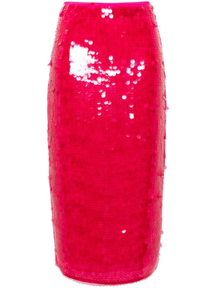 Patrizia Pepe sequin-embellished midi pencil skirt - Pink Cover