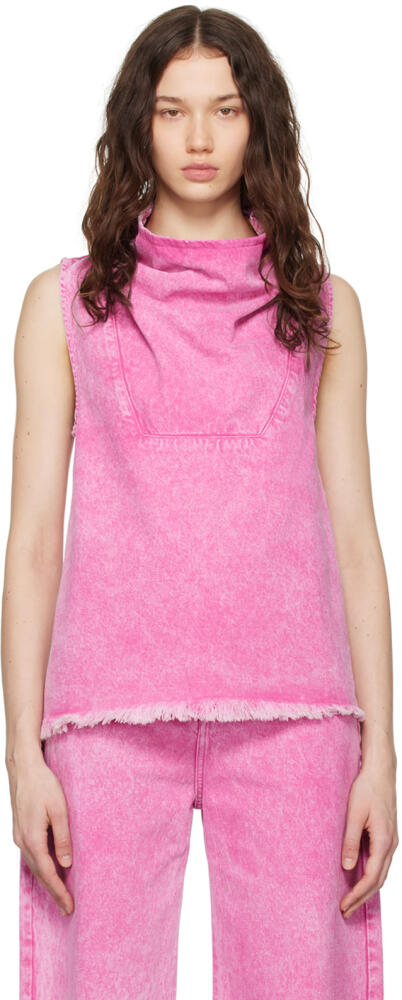 Marques Almeida Pink Cowl Denim Tank Top Cover