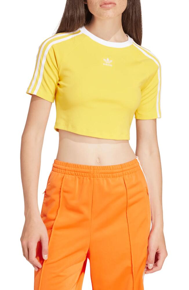 adidas Originals 3-Stripes Crop T-Shirt in Bold Gold Cover