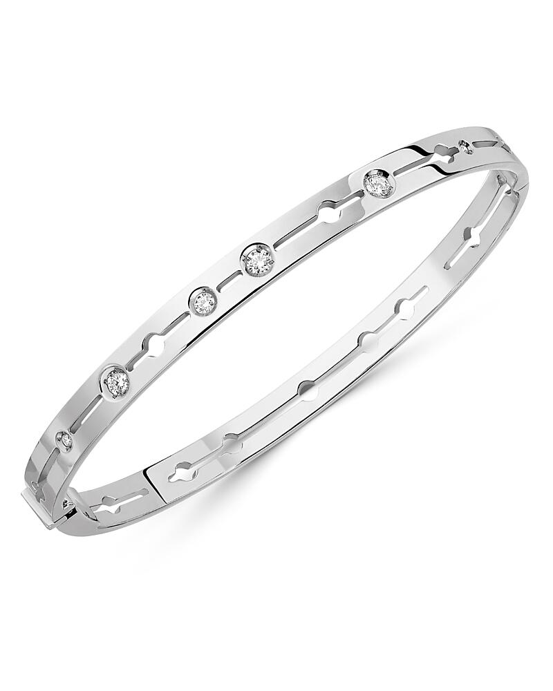 dinh van 18K White Gold Pulse Bangle Bracelet with Diamonds Cover