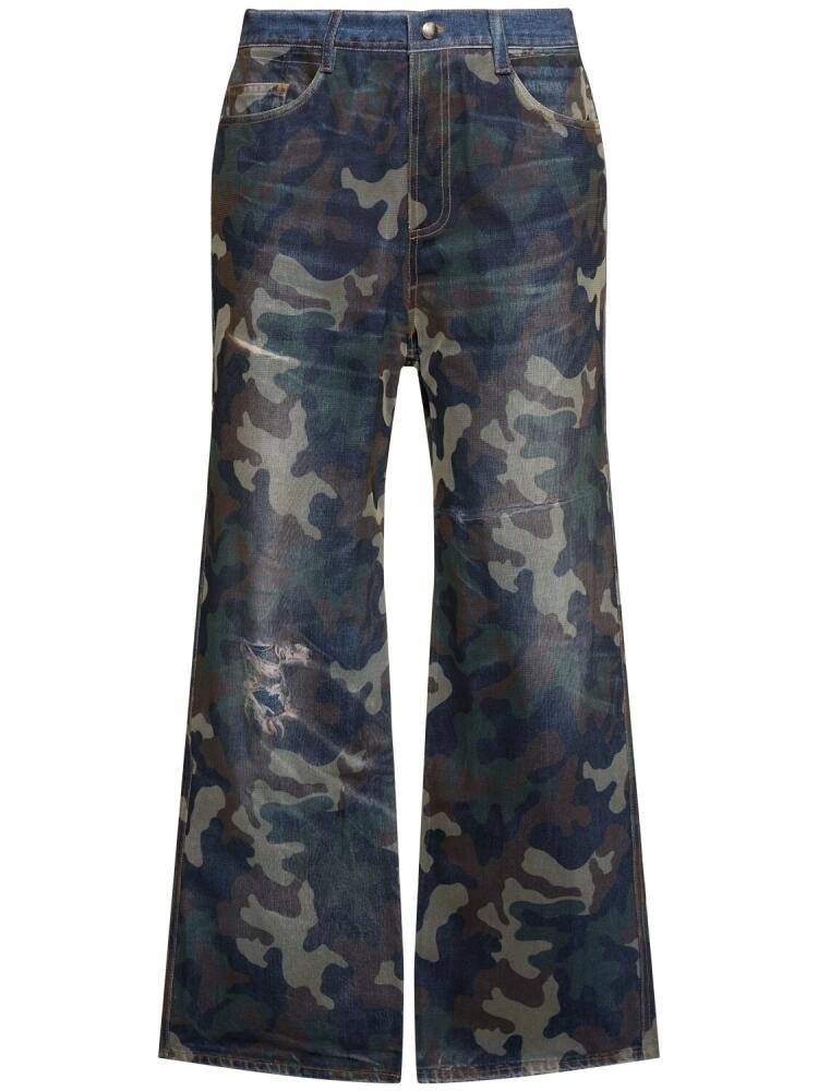 ANDERSSON BELL Unisex Mesh Layered Printed Denim Pants Cover