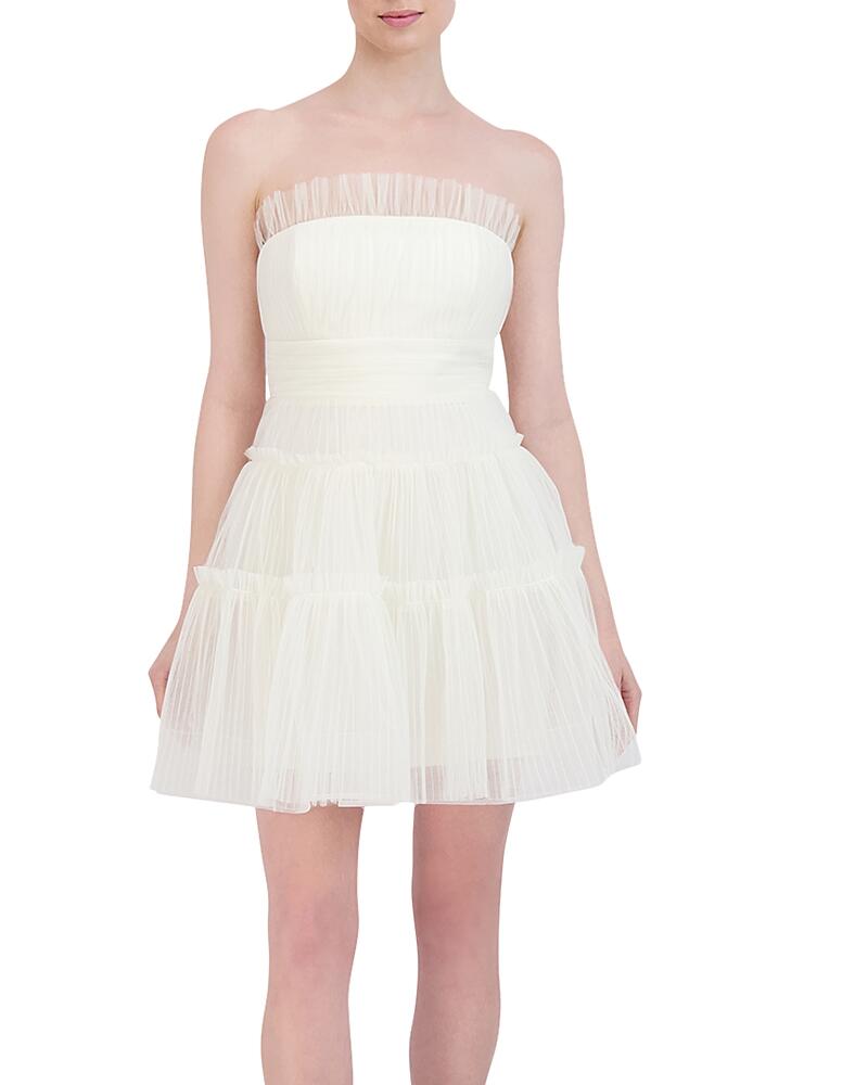 Bcbgmaxazria Strapless Tiered Tulle Mini Dress Cover