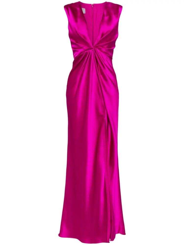 Amsale twisted satin dress - Purple Cover