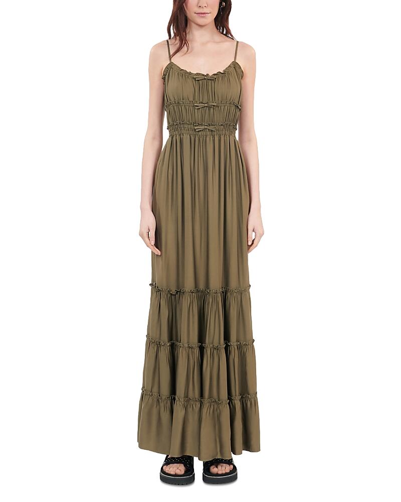 The Kooples Shirred Bow Maxi Dress Cover