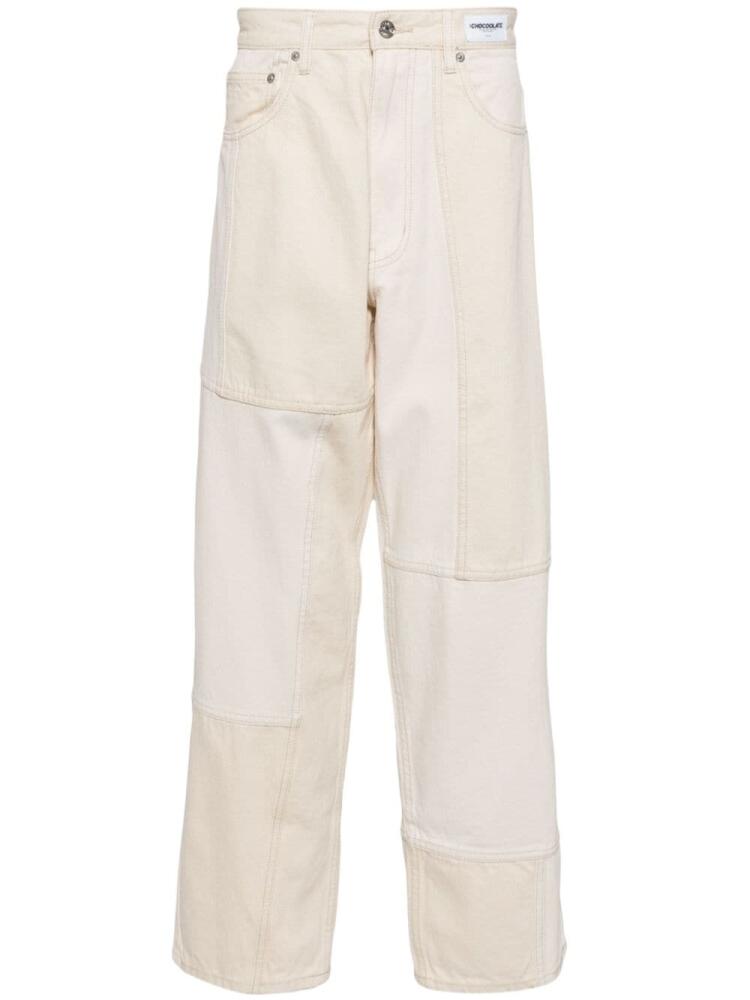 CHOCOOLATE panelled straight-leg jeans - Neutrals Cover