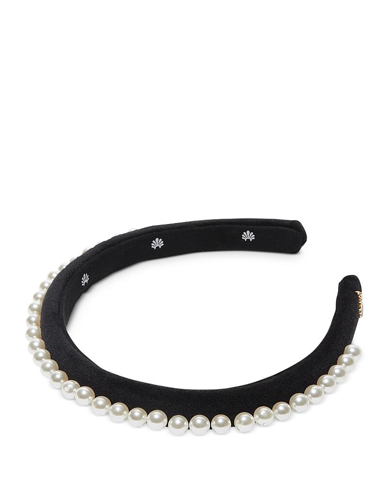 Lele Sadoughi Velvet Faux Pearl Headband Cover