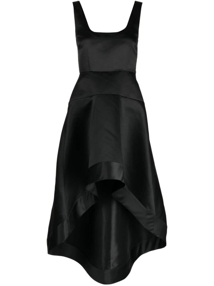 Cynthia Rowley satin-finish high-low midi dress - Black Cover