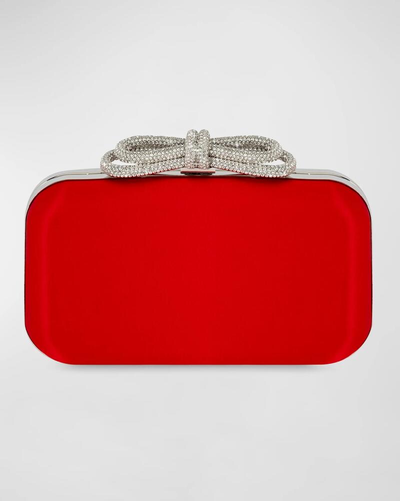 MACH & MACH Embellished Bow Satin Clutch Bag Cover