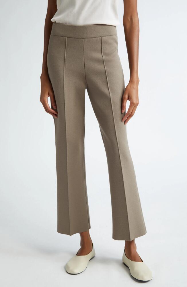 Lafayette 148 New York Foley Crepe Knit Flare Ankle Pants in Concrete Cover