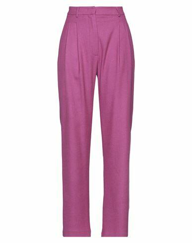 Niū Woman Pants Mauve Polyester, Viscose, Wool, Elastane Cover