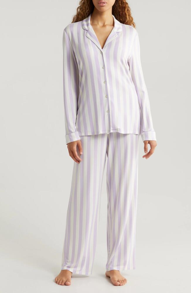 Nordstrom Moonlight Eco Knit Pajamas in Purple Secret Tasha Stripe Cover