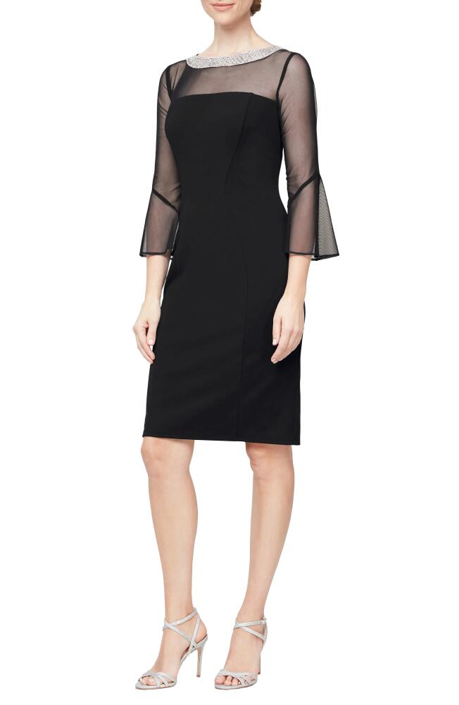 Alex Evenings Embellished Shift Cocktail Dress in Black Cover