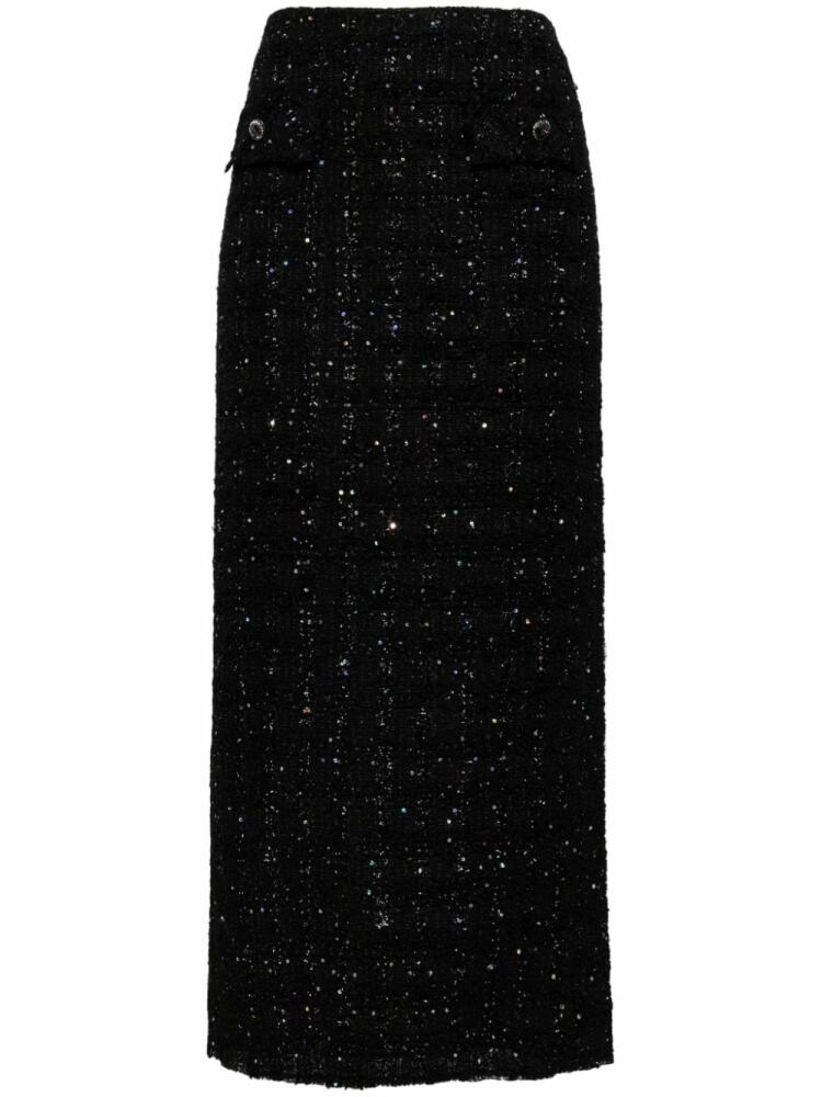 JNBY Coarse jacquard H-shaped long waist skirt - Black Cover