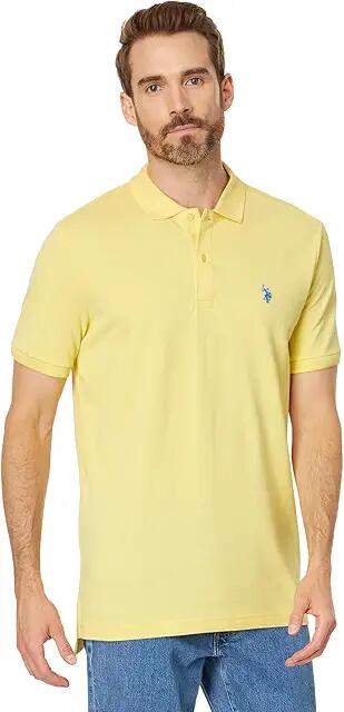 U.S. POLO ASSN. Solid Cotton Pique Polo with Small Pony (California Yellow) Men's Short Sleeve Knit Cover