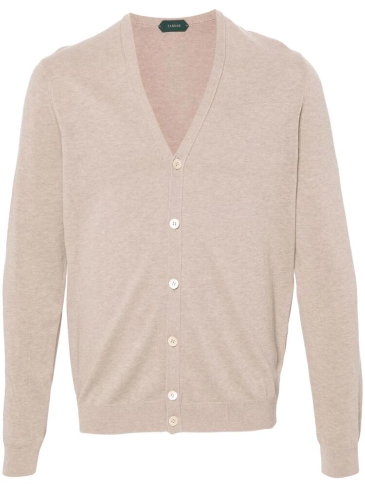 Zanone V-neck cotton cardigan - Neutrals Cover