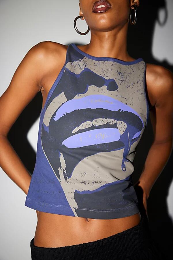 Silence + Noise Mercedes Vampire Graphic Tank Top in Grey Cover