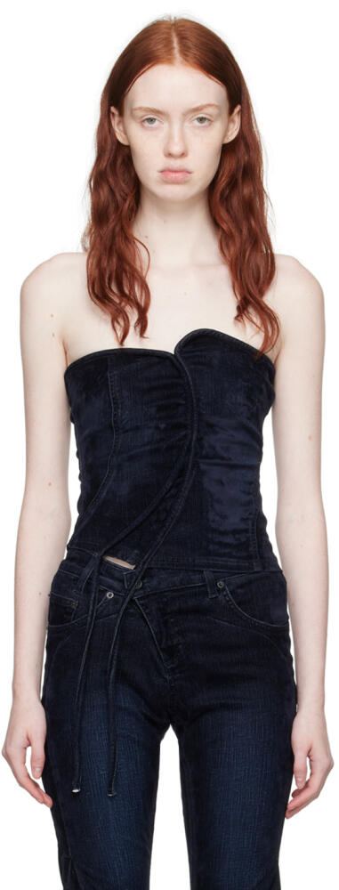 Ottolinger Navy Asymmetric Denim Tank Top Cover