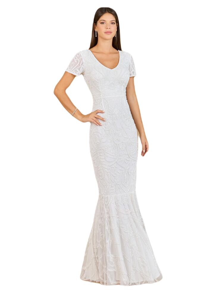 LARA New York Cap Sleeve Beaded Wedding Gown in Ivory Cover