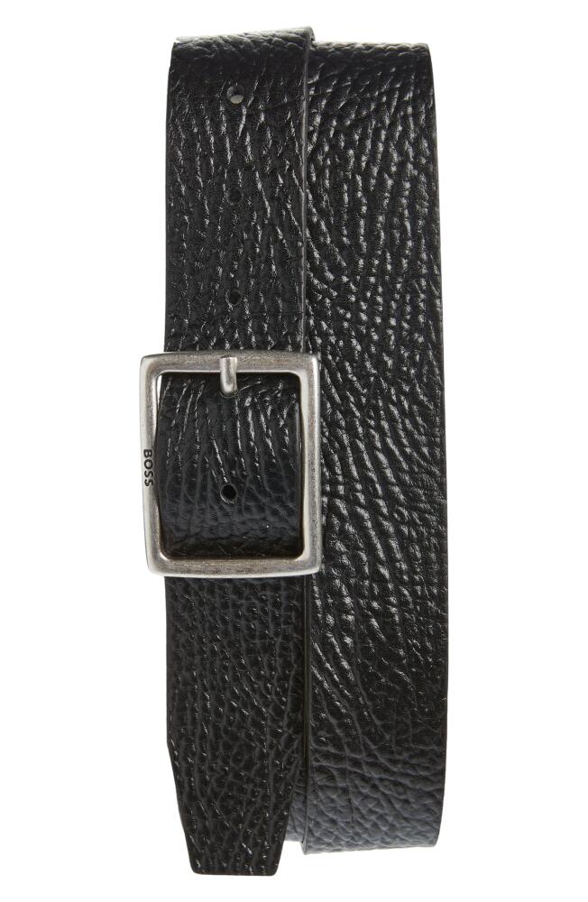 BOSS Rudolph Leather Belt in Black Cover