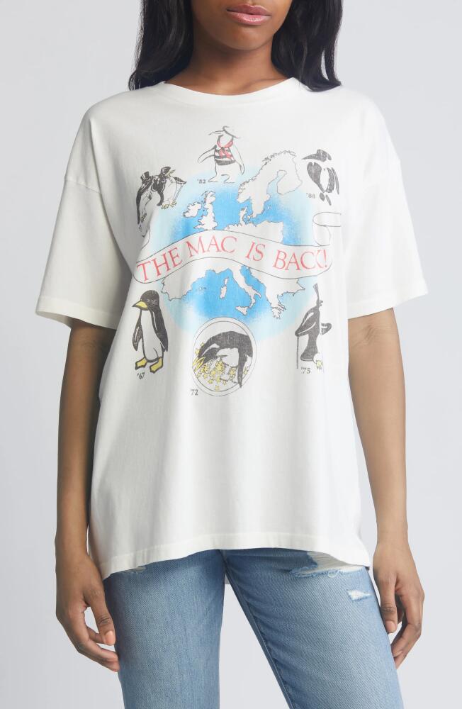 Daydreamer Fleetwood Mac Is Back Cotton Graphic T-Shirt in Vintage White Cover