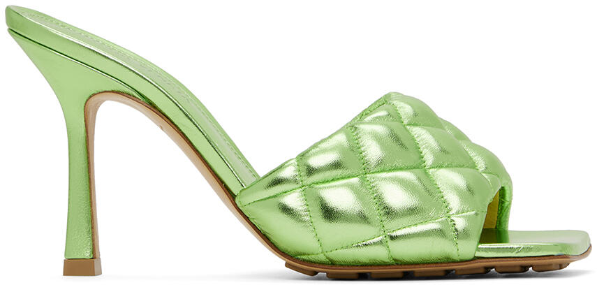 Bottega Veneta Green Padded Heeled Sandals Cover