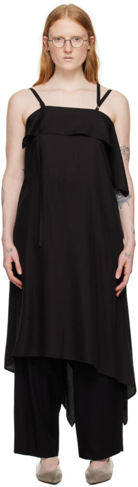 Y's Black Lace-Up Midi Dress Cover