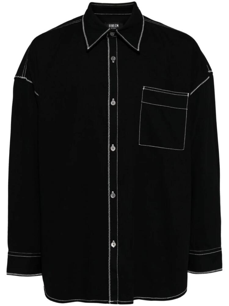 FIVE CM contrast-stitching shirt - Black Cover