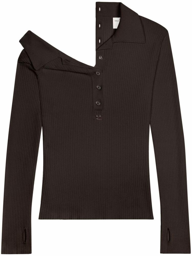 Courrèges cootn-wool blend polo - Brown Cover