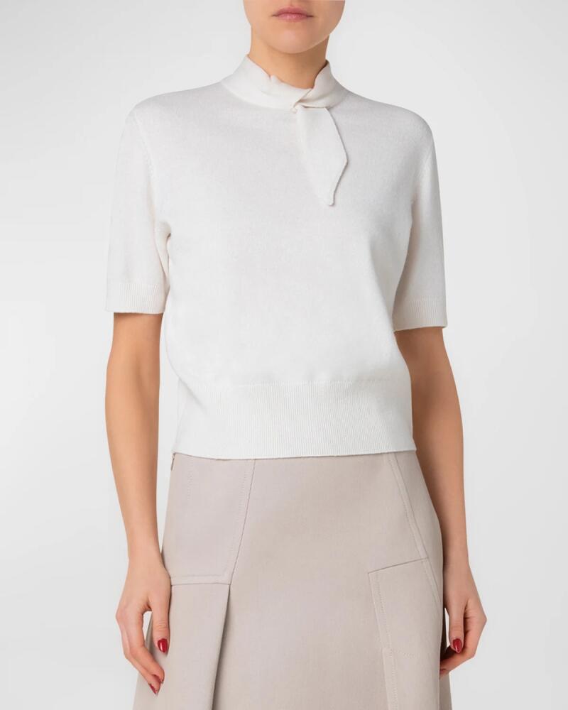 Akris Cashmere Knit Top with Knot Detail Cover