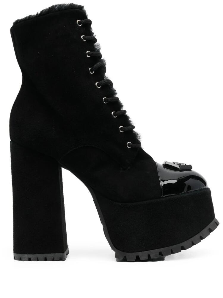 Philipp Plein Hexagon platform 130mm platform boots - Black Cover