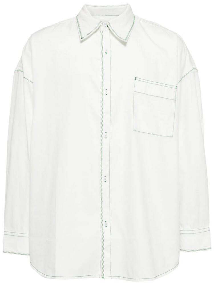 FIVE CM contrast-stitching shirt - White Cover