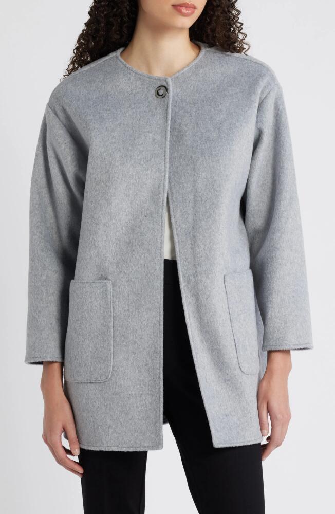 Anne Klein Snap Felt Coat in Light Heather Grey Cover