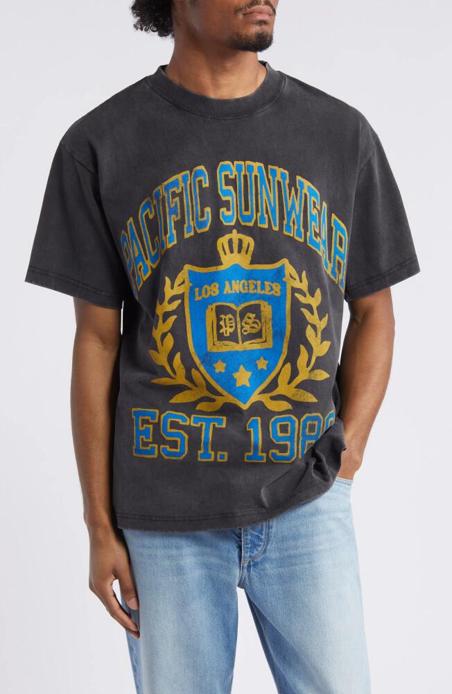 PacSun Vintage Crest Graphic T-Shirt in Washed Black Cover