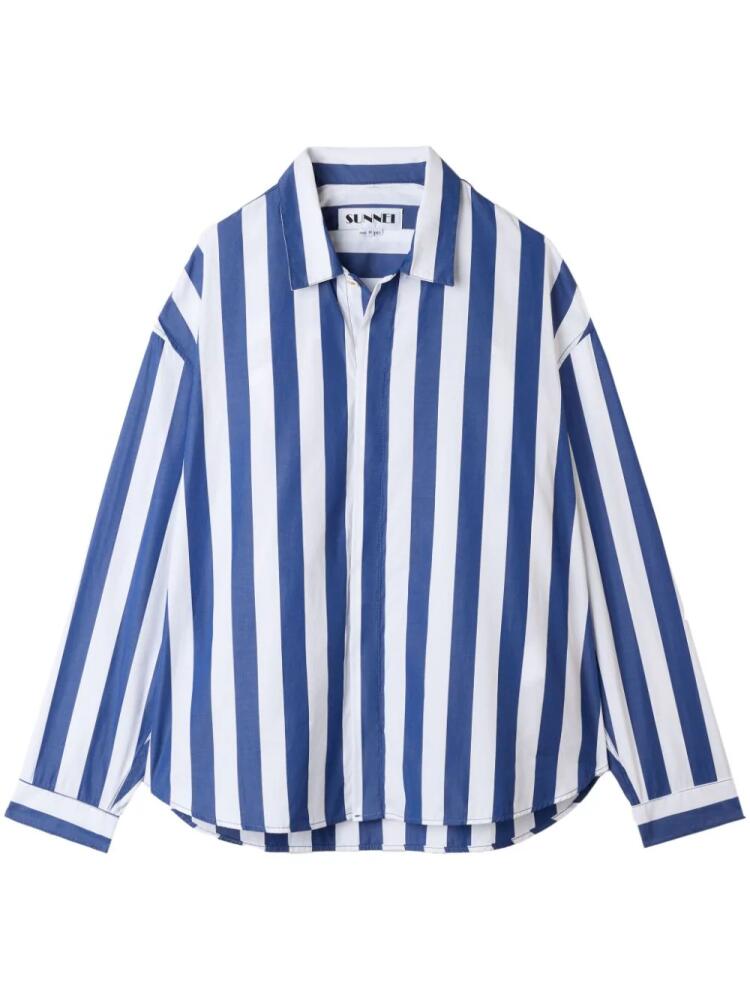 Sunnei striped long-sleeve shirt - Blue Cover