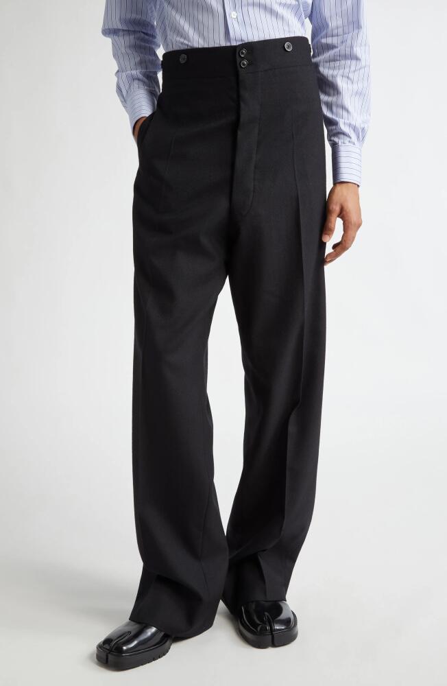 Maison Margiela High Waist Wool Trousers in Black Cover