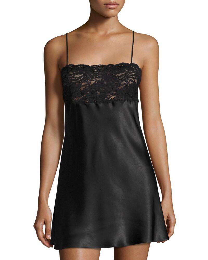 Christine Lingerie Bijoux Lace-Trim Silk Chemise Cover