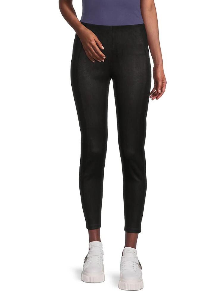 T Tahari Women's Metallic Scuba Leggings - Black Cover