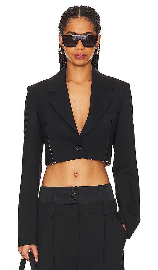 Monse Cropped Slashed Jacket in Black Cover