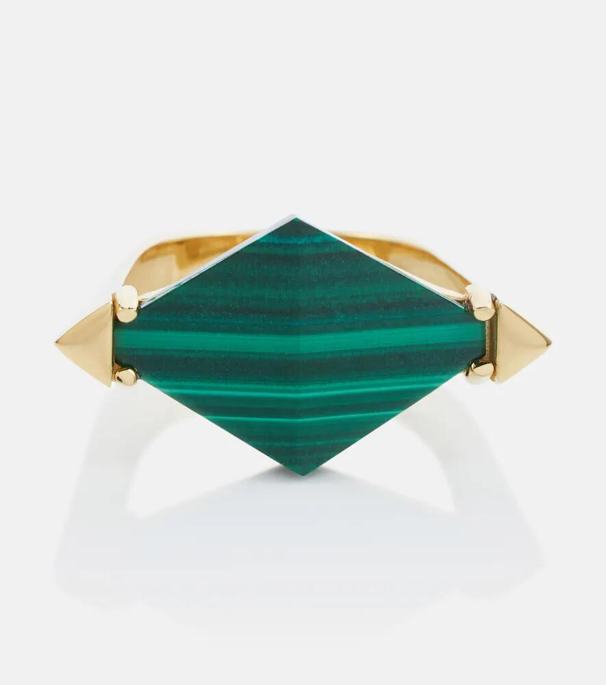 Aliita Deco Rombo 9kt gold ring with malachite Cover